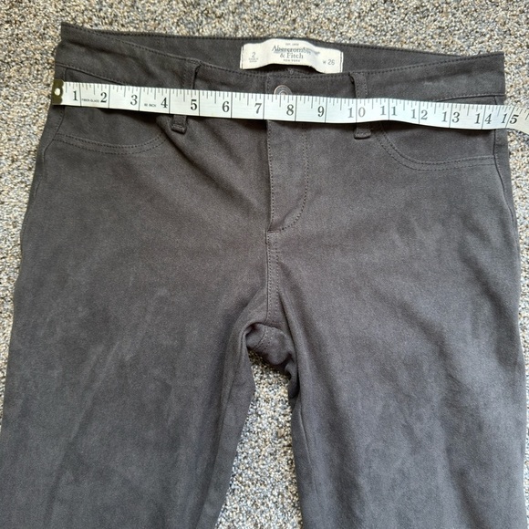 Abercrombie and Fitch grey suede pants with zipper detailing - Picture 7 of 10